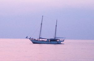 Boat at sunset, Lovina Beach