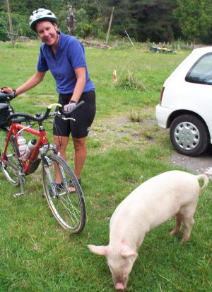 Shelley and a new friend