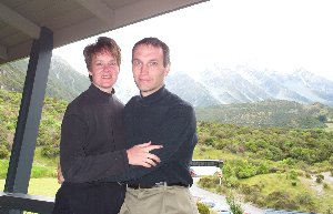 Steve and Shelley at the Hermitage, Mount Cook