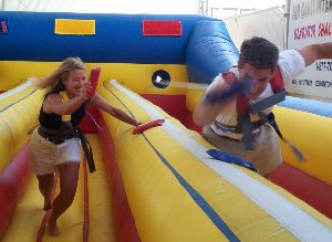 Anita and Garry on the bungee game