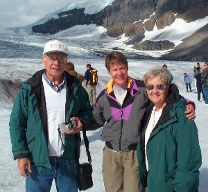 Ray, Shelley, and Sue at the Columbia Icefields