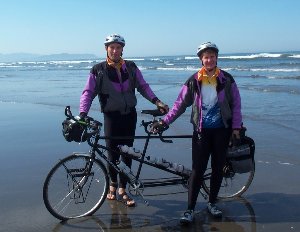 Dipping tires in Pacific Ocean